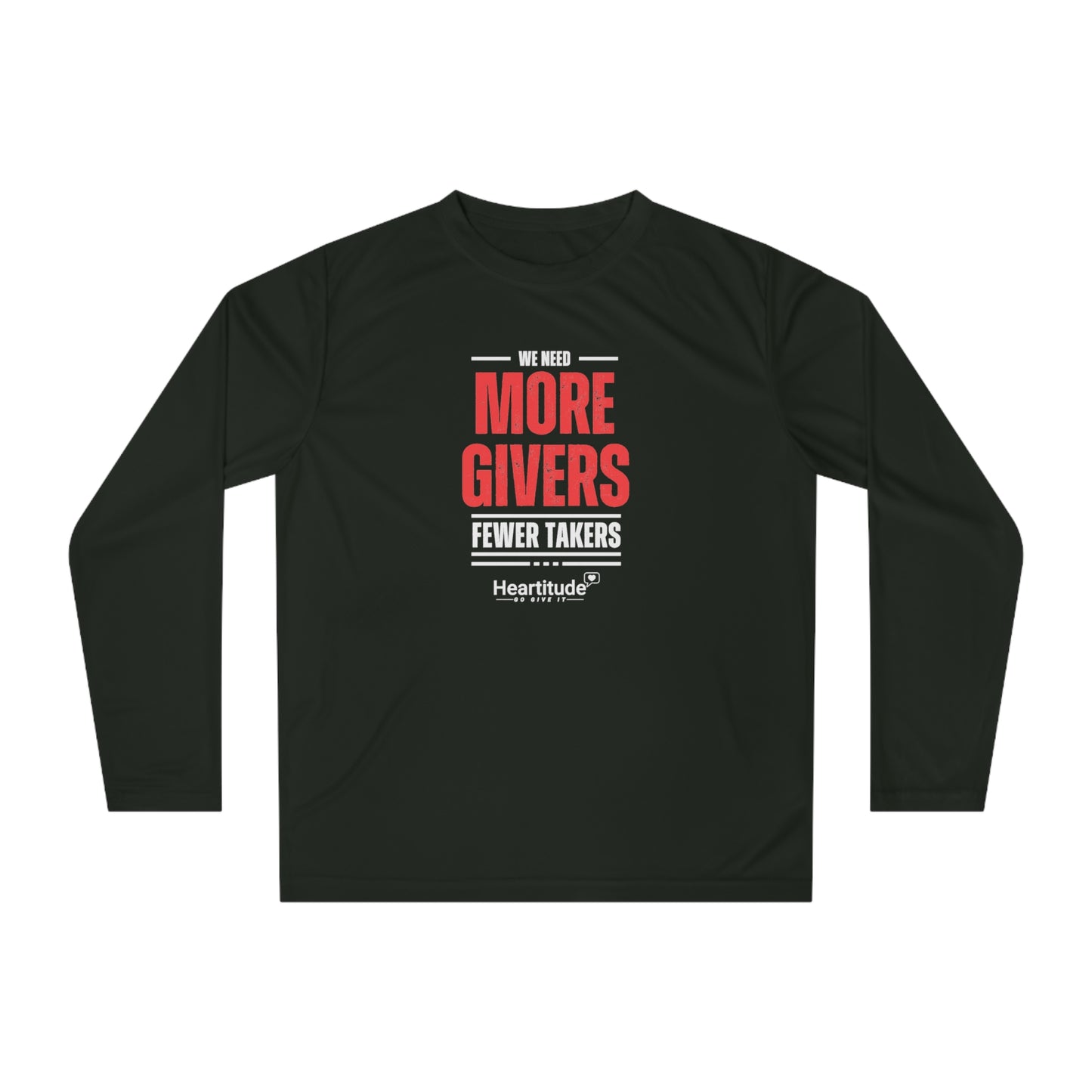More Givers in Black Athletic Long Sleeve Shirt (50% to charity)
