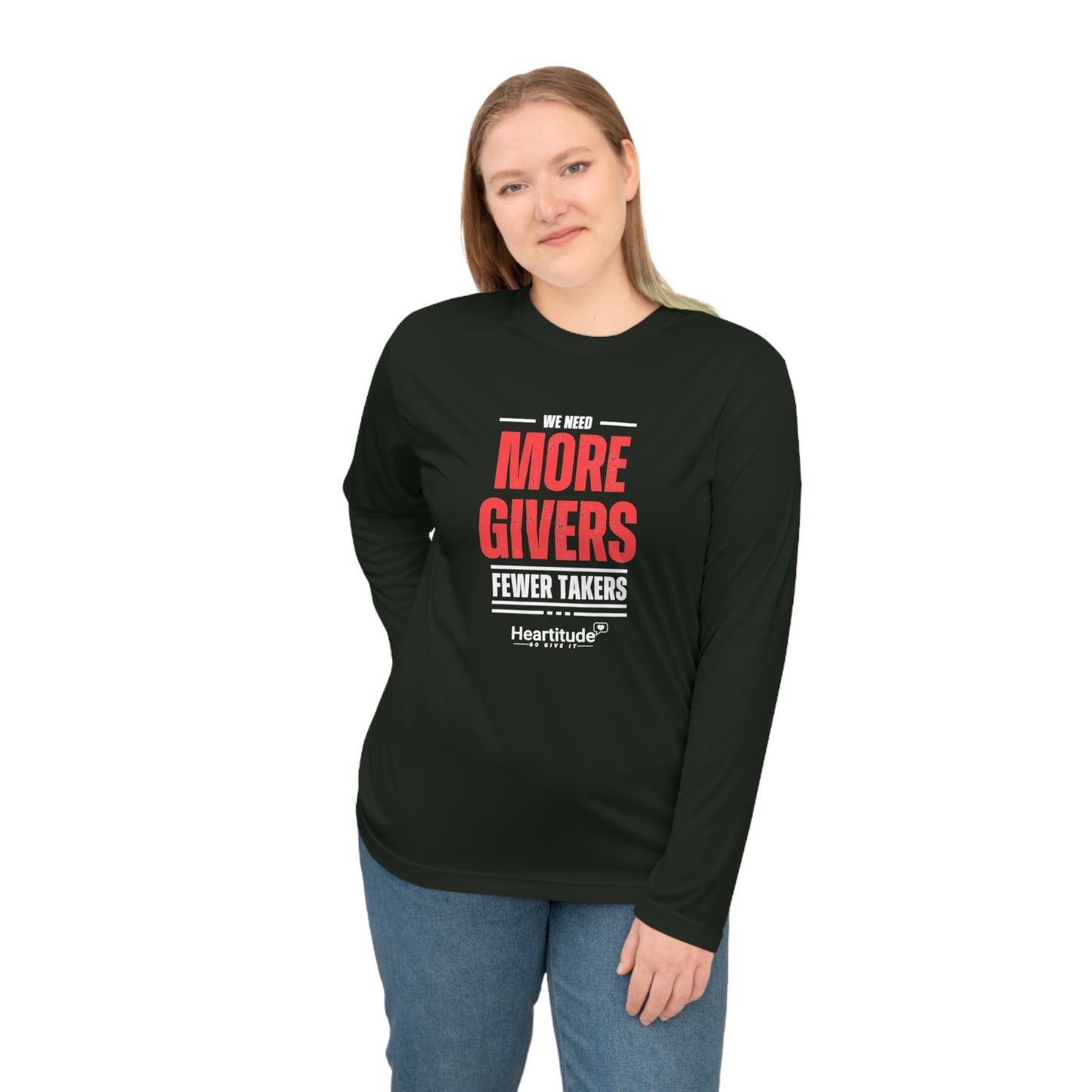 More Givers in Black Athletic Long Sleeve Shirt (50% to charity)