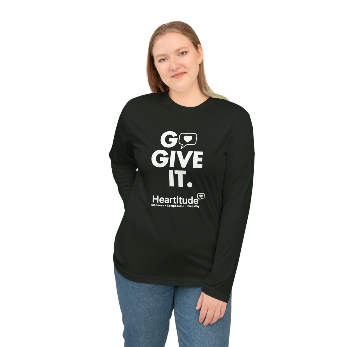 Go Give It Unisex Performance Long Sleeve Shirt (50% to charity)