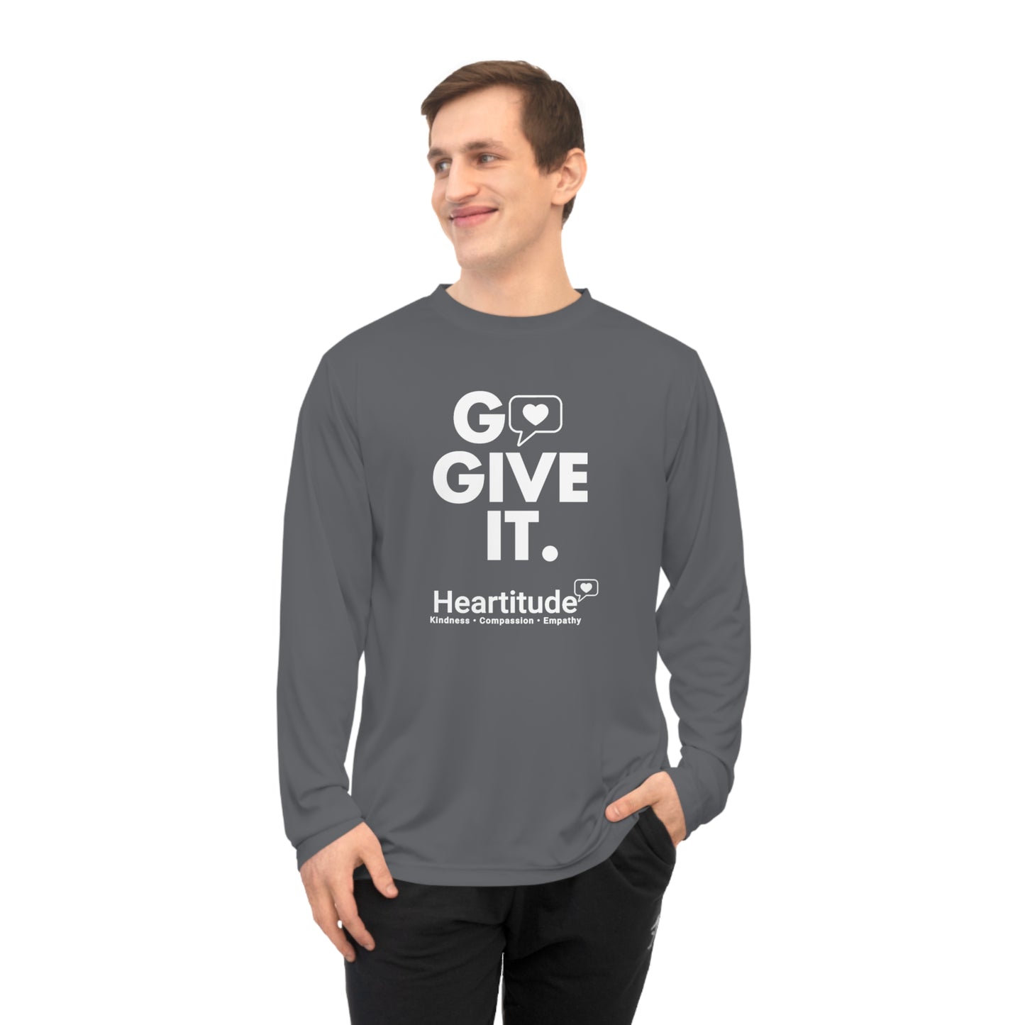 Go Give It Unisex Performance Long Sleeve Shirt (50% to charity)