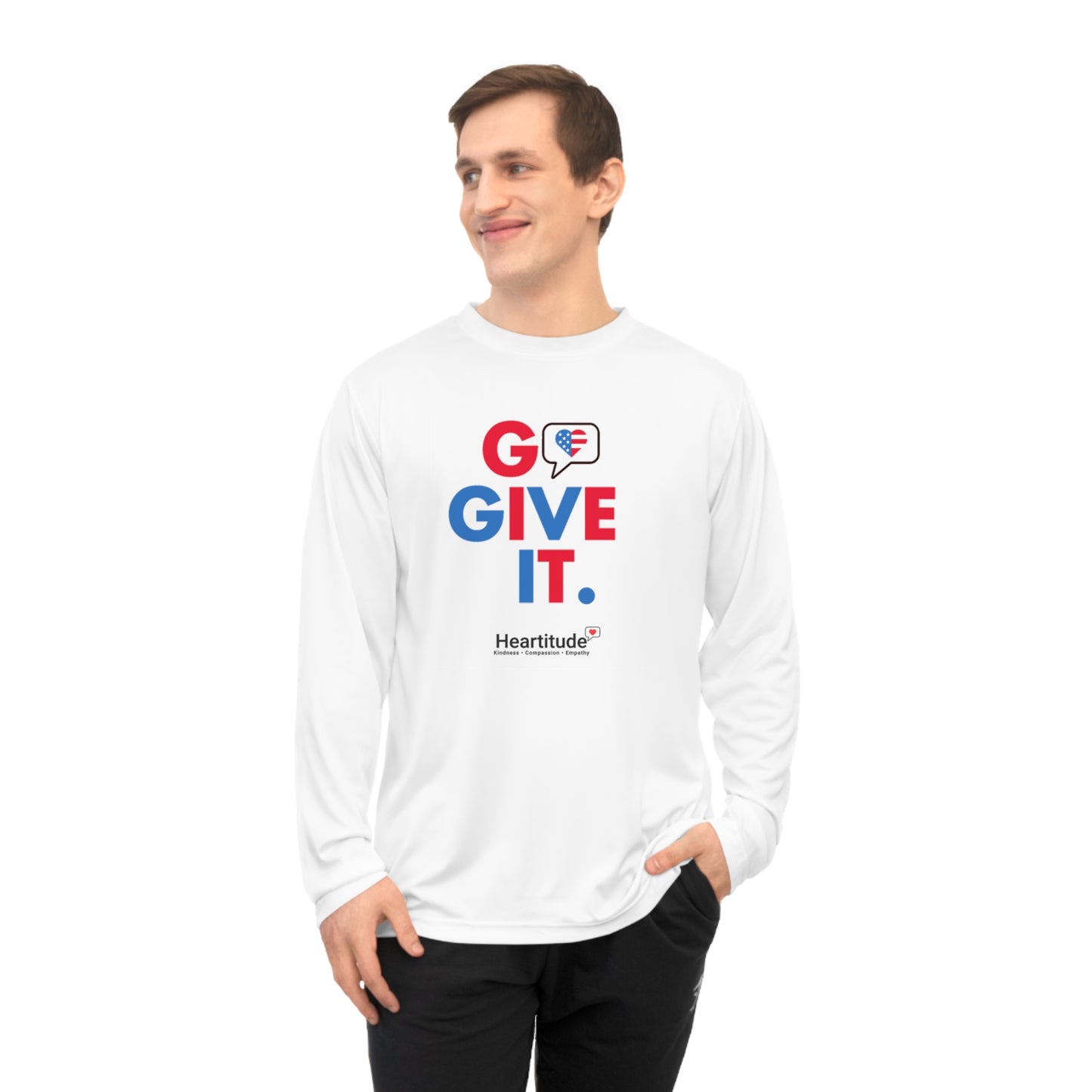 Go Give It USA in White Unisex Athletic Shirt (100% to military mental health charities)