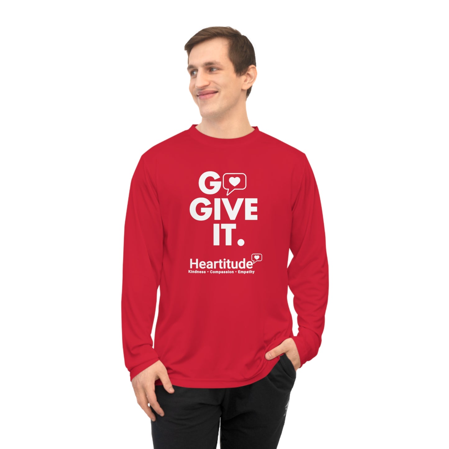 Go Give It Unisex Performance Long Sleeve Shirt (50% to charity)