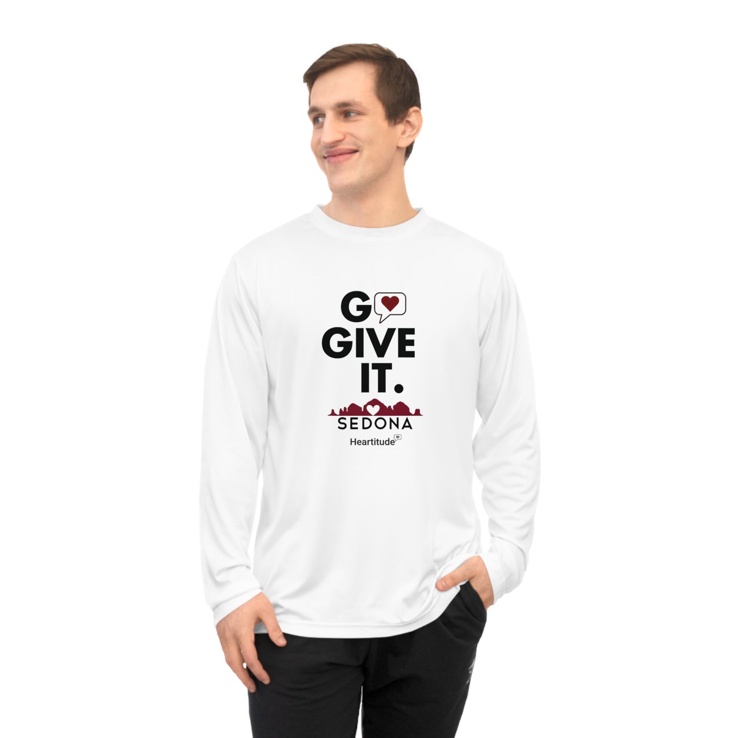 Sedona Go Give It Unisex Performance Long Sleeve Shirt (25% to charity)