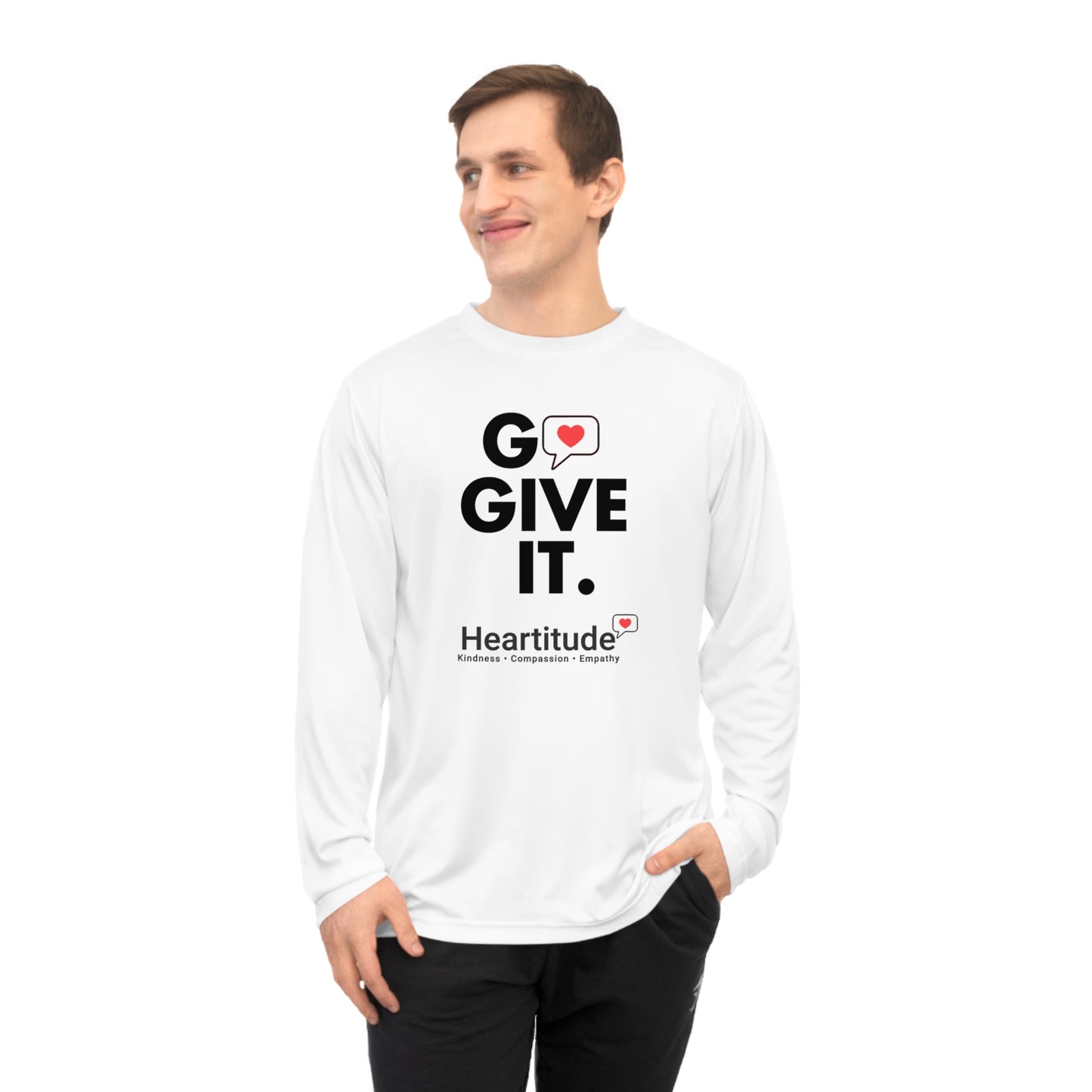 Go Give It Unisex Performance Long Sleeve Shirt (50% to charity)