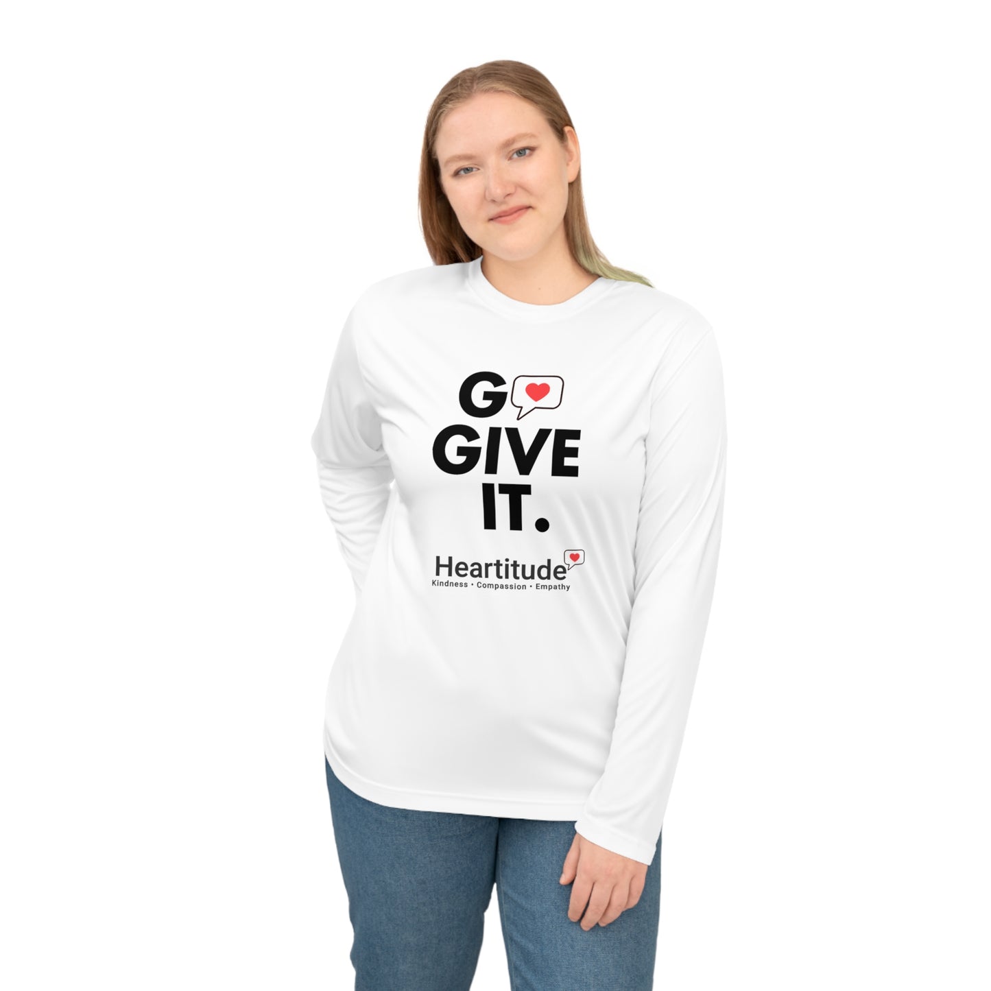 Go Give It Unisex Performance Long Sleeve Shirt (50% to charity)