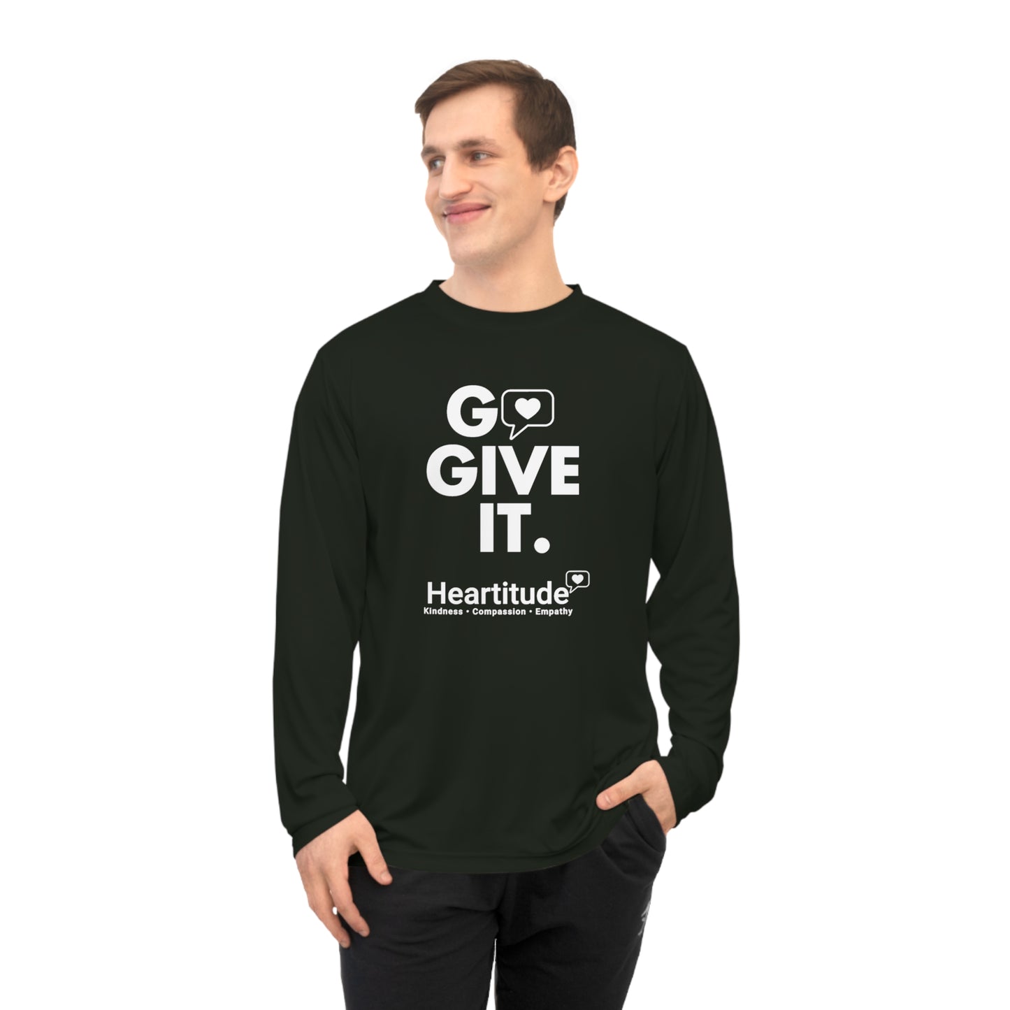 Go Give It Unisex Performance Long Sleeve Shirt (50% to charity)