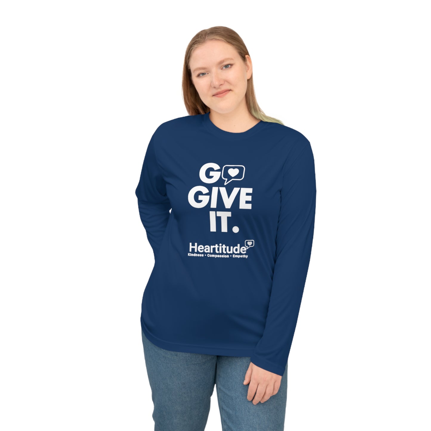 Go Give It Unisex Performance Long Sleeve Shirt (50% to charity)