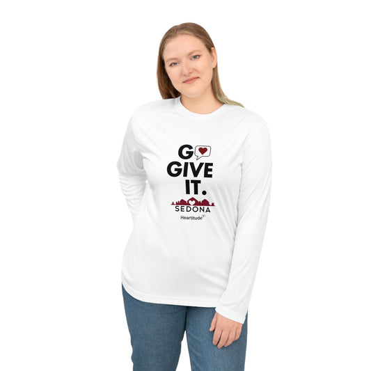 Sedona Go Give It Unisex Performance Long Sleeve Shirt (25% to charity)